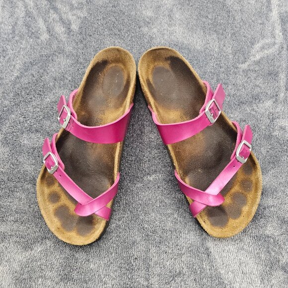 Birkenstock Mayari Sandals Womens 8 Magenta Haze Toe Loop Leather - Picture 15 of 15